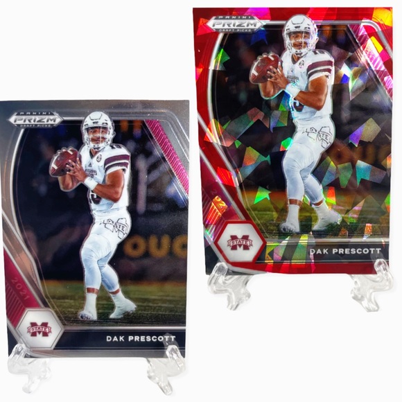 Panini Other - 2021 Prizm Draft Dak Prescott Red Ice #9 Cracked Ice Panini Mississippi Two Card